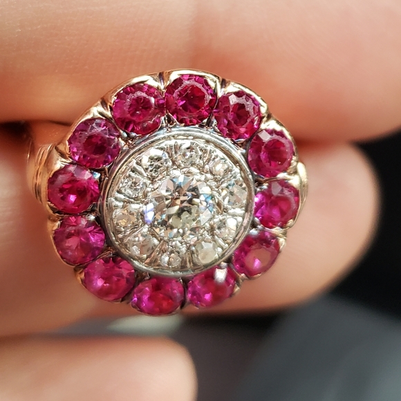 Jewelry - Vintage 14kt Gold, Diamonds, and Rubies Ring 8